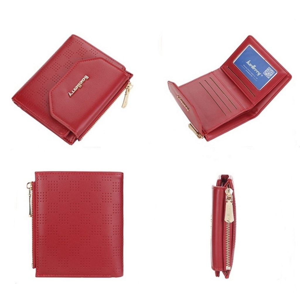 DOMPET LIPAT WANITA BAELLERRY ORIGINAL KECIL KULIT MERAH KELLEY WA614R1 KEKINIAN PREMIUM FASHION REMAJA IMPORT KOREA BRANDED PENDEK KARTU RESLETING UANG KOIN MINI BATAM