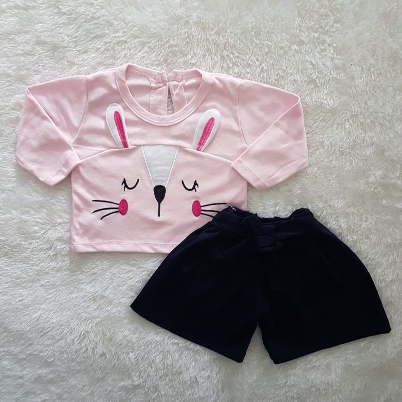 Baju Bayi Bunny shorts set