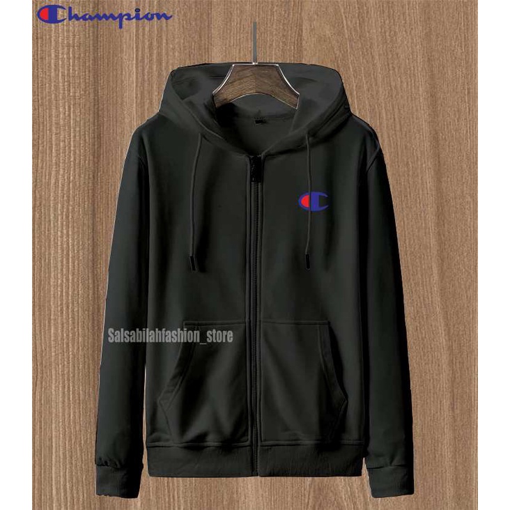 SWEATER HOODIE - Jaket Distro Zipper - Jaket Sweater Hoodie Resleting Pria Logo champio&quot;n