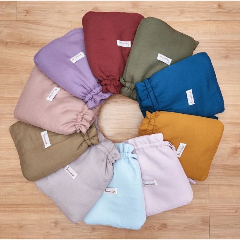 Mukena CANDY Travel Rayon Premium Polos Murah JUMBO by Sunrise | Adem Dingin Ringan | Pink Hijau Bir