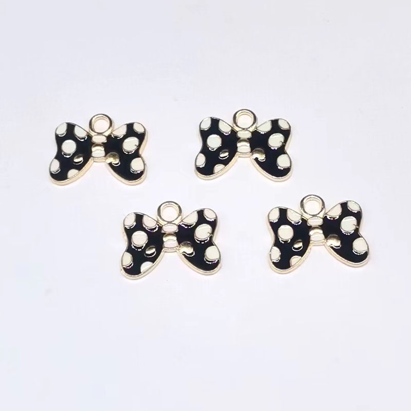 4pcs Liontin Bentuk Pita Bahan Metal Untuk Aksesoris Gelang Anting