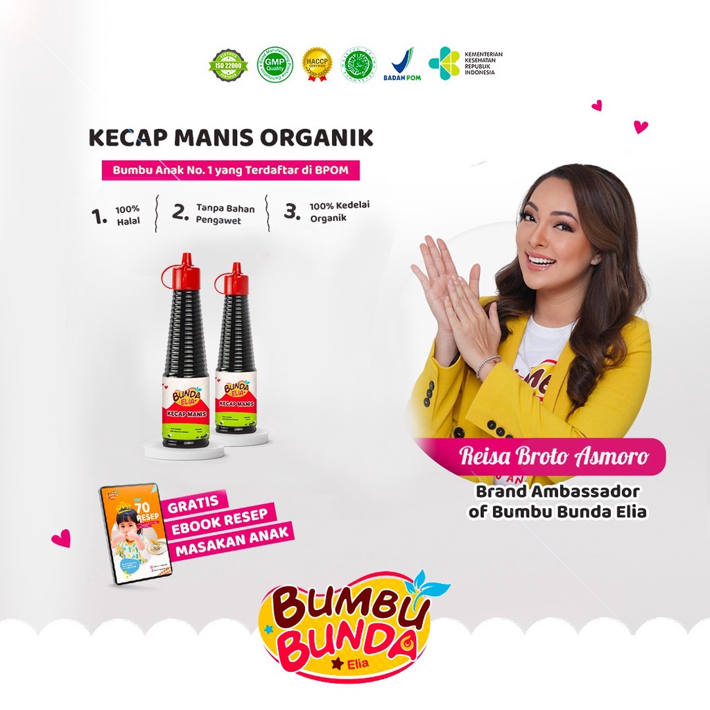 

Bumbu bunda elia kecap manis non MSG 140ml / kecap manis bayi / kecap MPASI