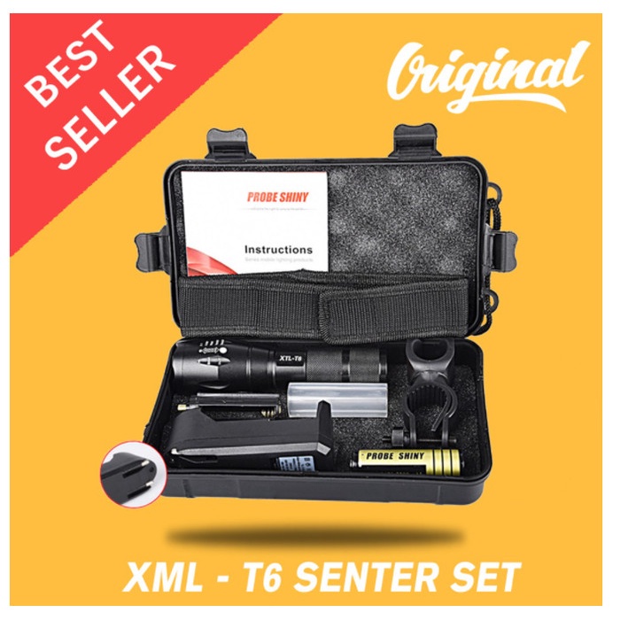 Senter T6 Senter Paket Led E17 Led Tactical Xml - T6 8000 Lumens-Yoyosoo