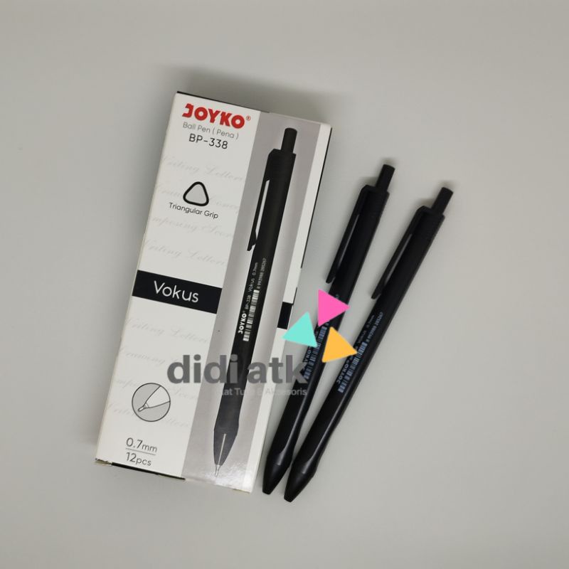 

Pulpen Joyko Vocus BP-338 Triangular Grip 0.7mm 1 Pak (12 Pcs)