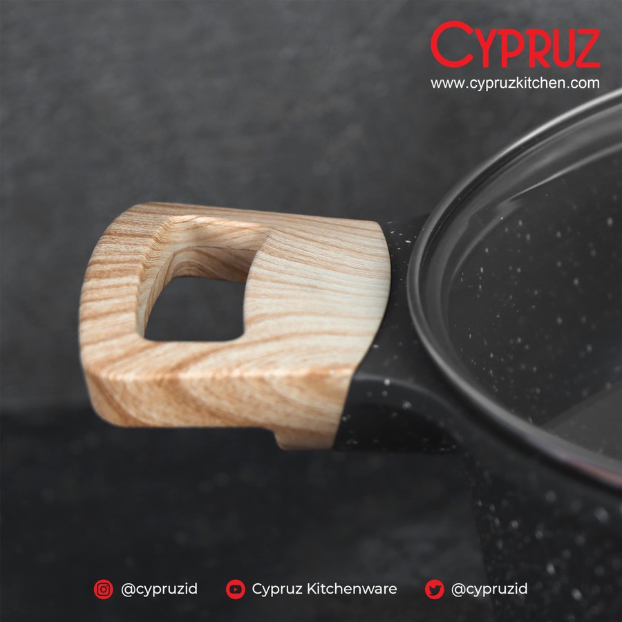 Cypruz PI-0834 Casserole Pan Panci Granite Diecast Series 24cm
