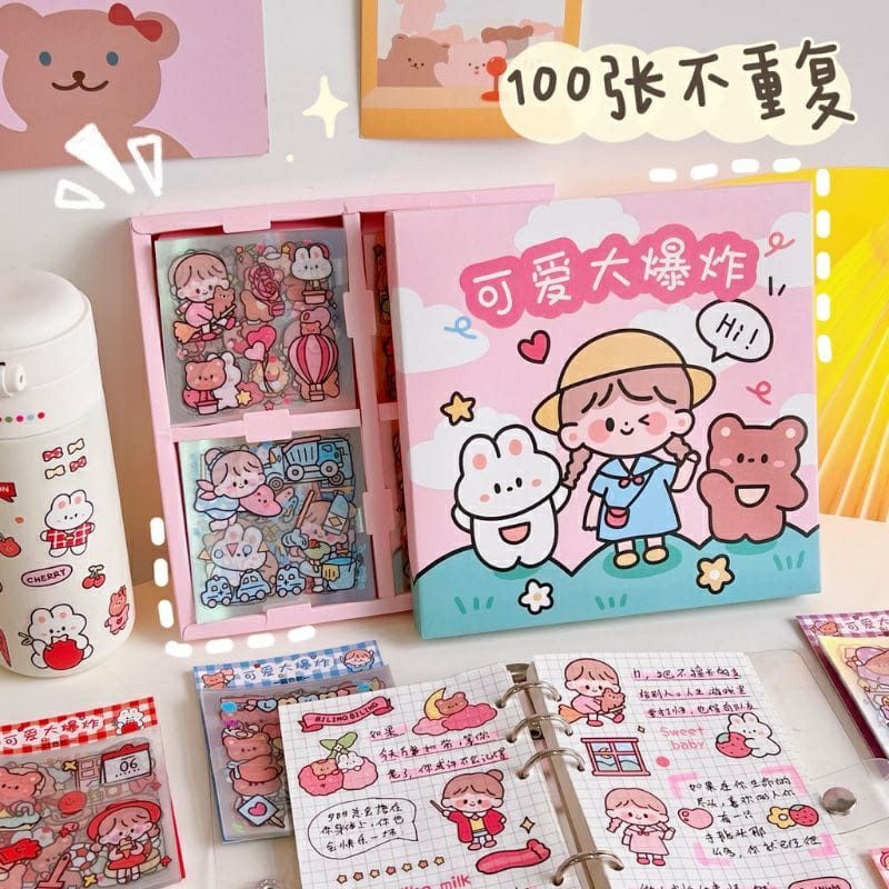 

Stiker Motif Kartun Korea Lucu Anti Air/Sticker Momo Korea/ Sticker Viral Stiker DIY Stiker Korea Anti Air
