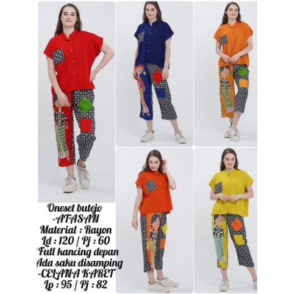 Piyama Baju Tidur Wanita OneSet Batik Mbok Tedjo