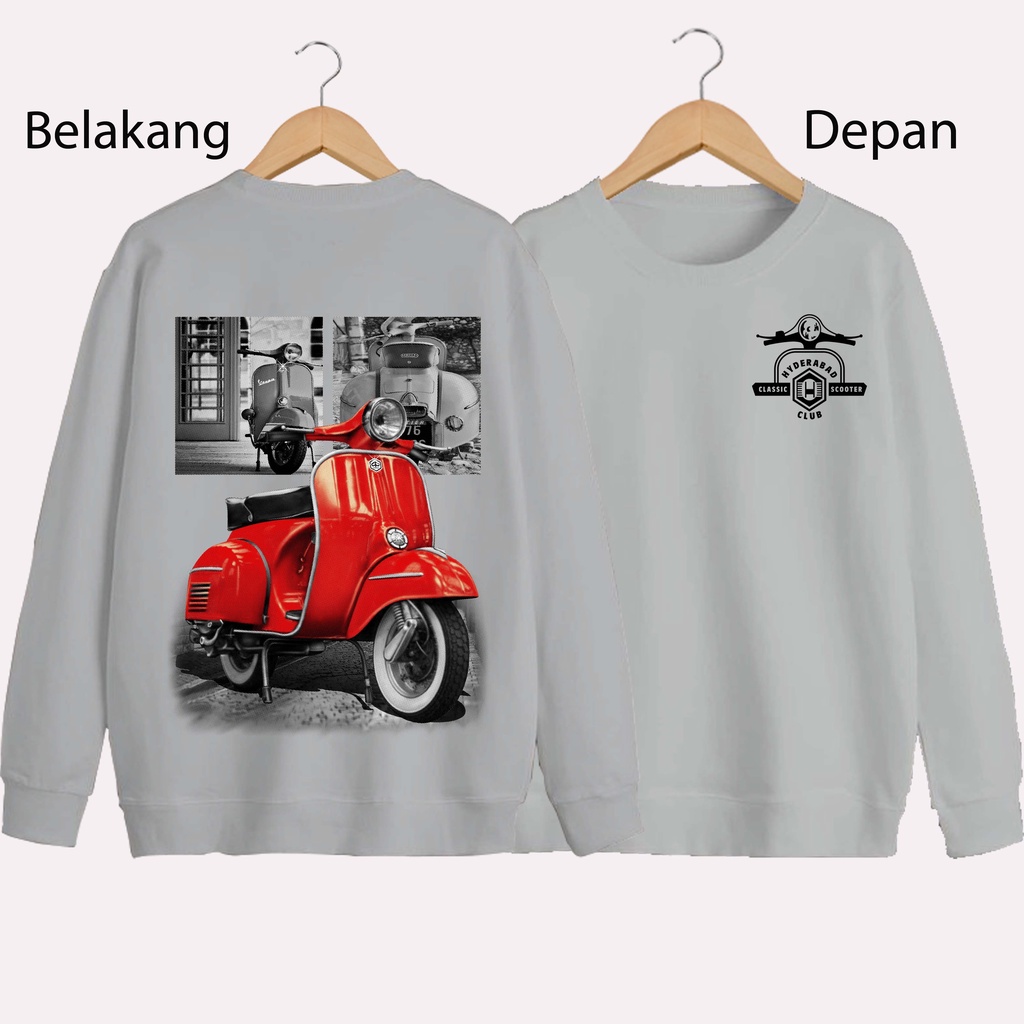 SWEATER UNISEX DB VESPA LAWAS PRIA DAN WANITA SWEATER JUMBO