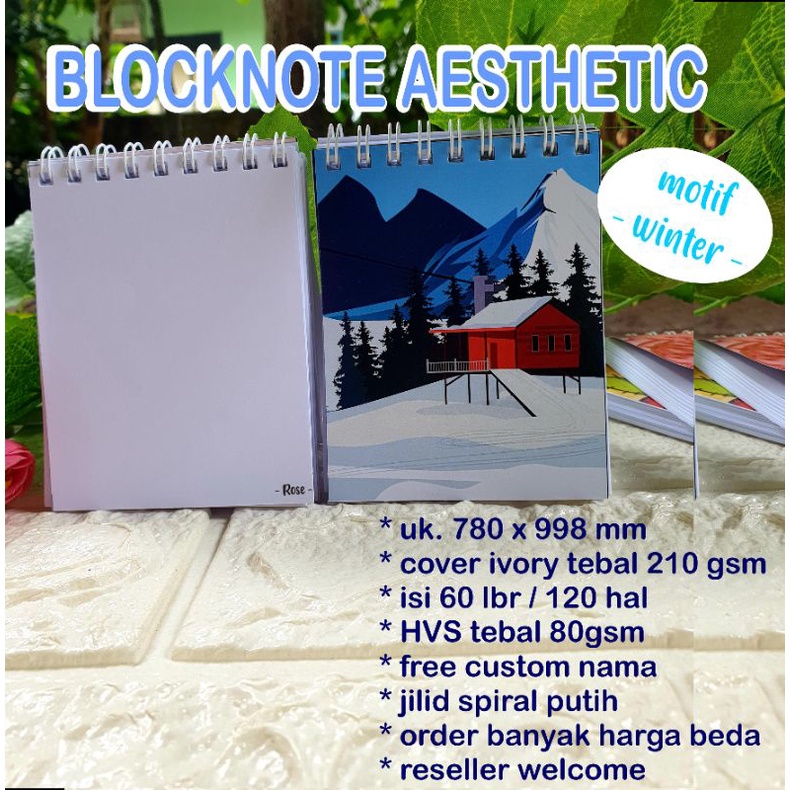 

notebook ring A7 blocknote aesthetic motif winter