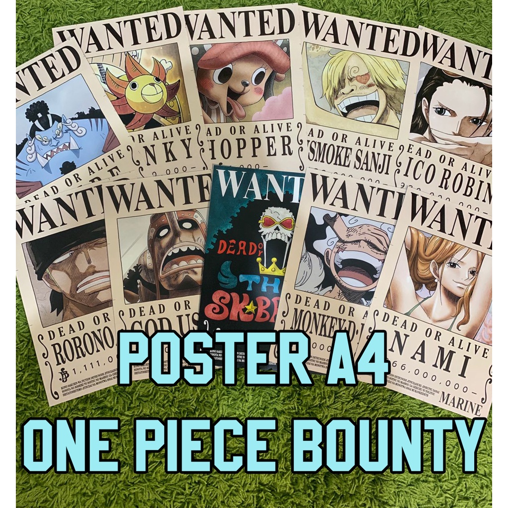 Poster Anime One Piece Bounty Wanted Set