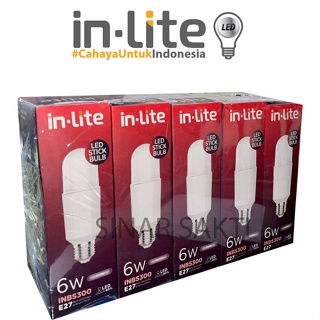 INLITE Lampu LED Stick Tabung 6w 9w 12w 15w INBS300 PAKET Isi 5 pc