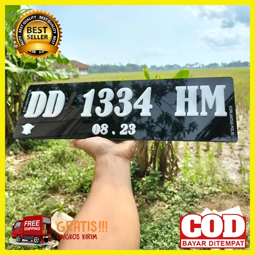 1 Set Plat Mobil Akrilik Timbul / custom plat nomor / plat mobil bahan Akrilik / plat mobil bahan ak