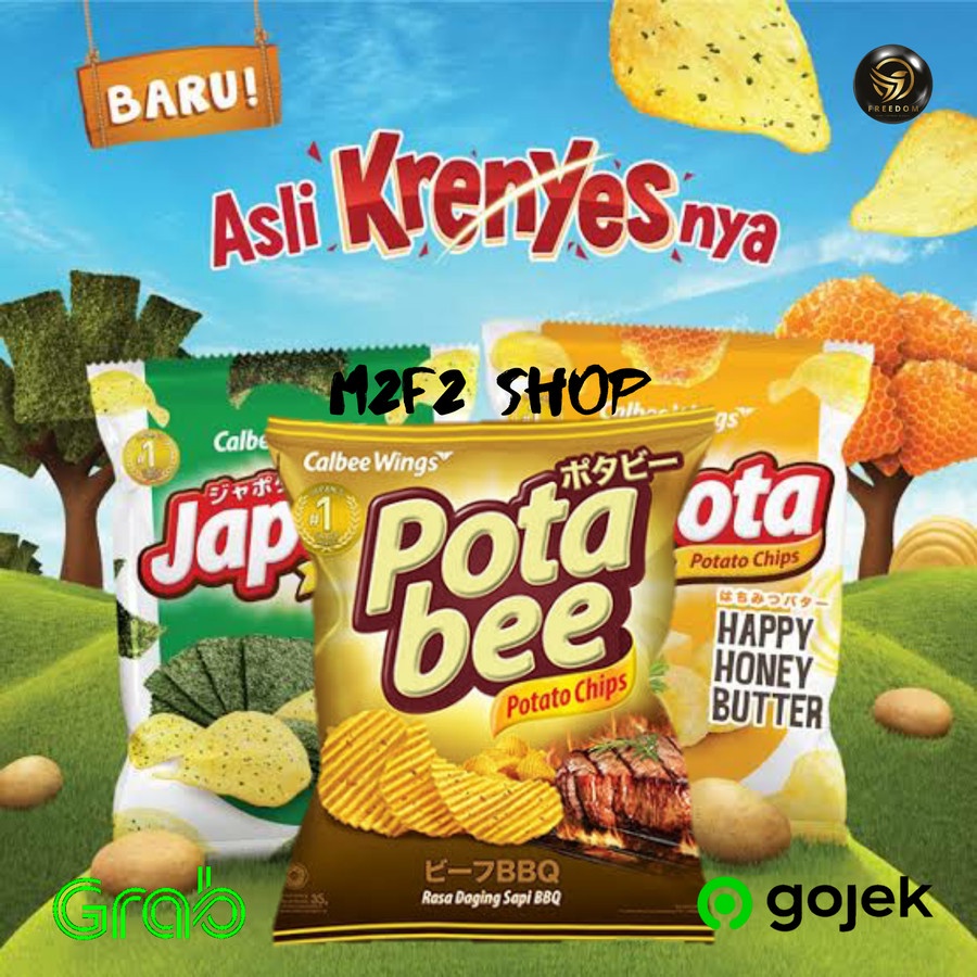

Keripik Kentang Japota dan Potabee - 68 gr Kemasan Karton (Khusus Bluebird/Gojek/Grab)