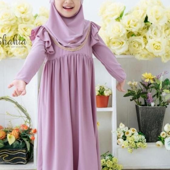 Gamis syari anak shahia plus jilbab - Tosca, S