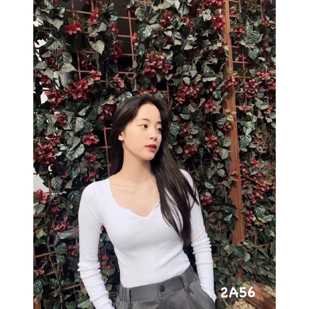 (COD) OH Fashion Blouse Korean Scop Neck Rib #2A56