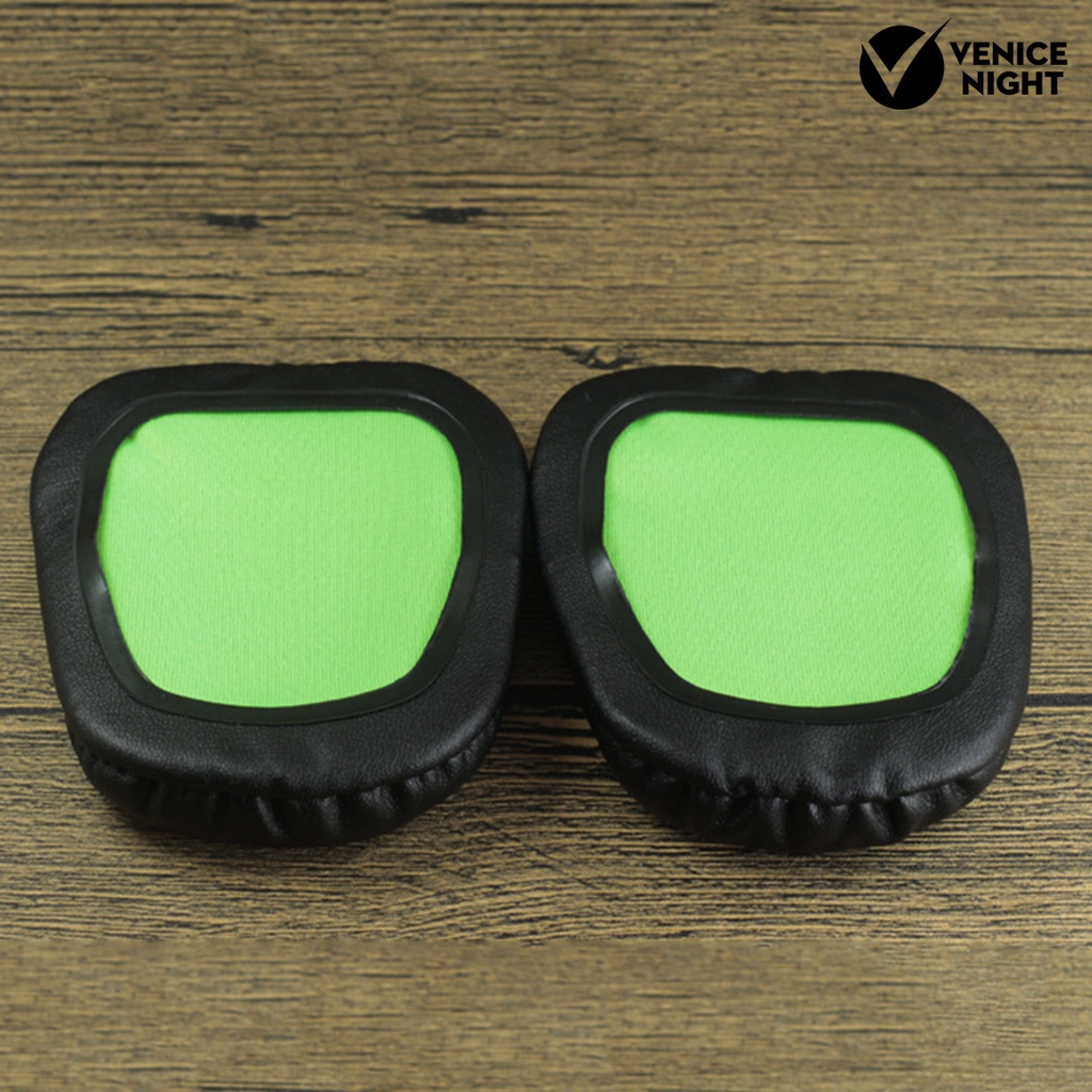 (VNEP) (Berkabel) 2Pcs Lembut Penggantian Faux Kulit Memori Busa Headphone Bantalan Telinga Earmuff Bantal untuk Razer Electra