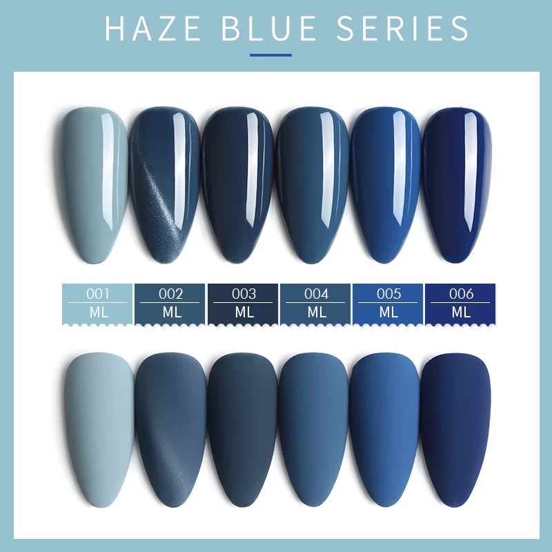 AS ML Haze Blue NAILS POLISH GEL KUTEK GEL 15ml Soak Off UV Gel