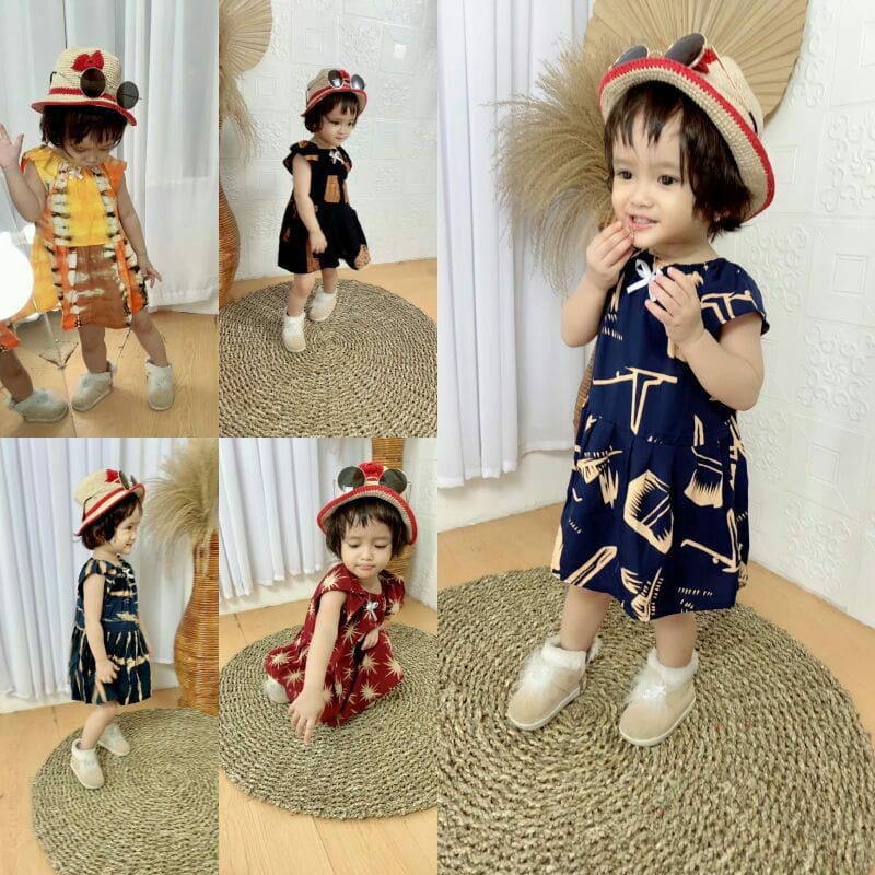 Daster Anak / Dress Anak Usia 1-3 Tahun Bahan Rayon Adem Berkualitas.