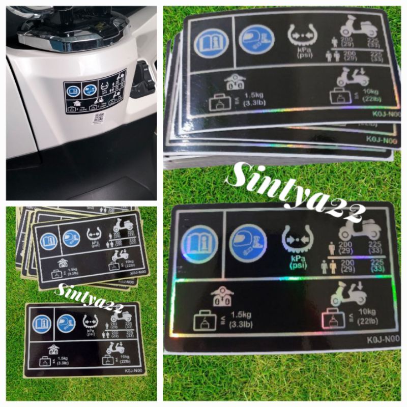 STICKER WARNING PERINGATAN HONDA BEAT PCX SCOOPY NEW