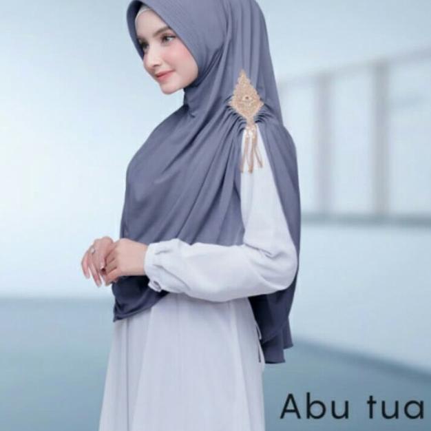 Hijab ORI Khimar Syari Renda Prada Emas Import Quality - Magenta