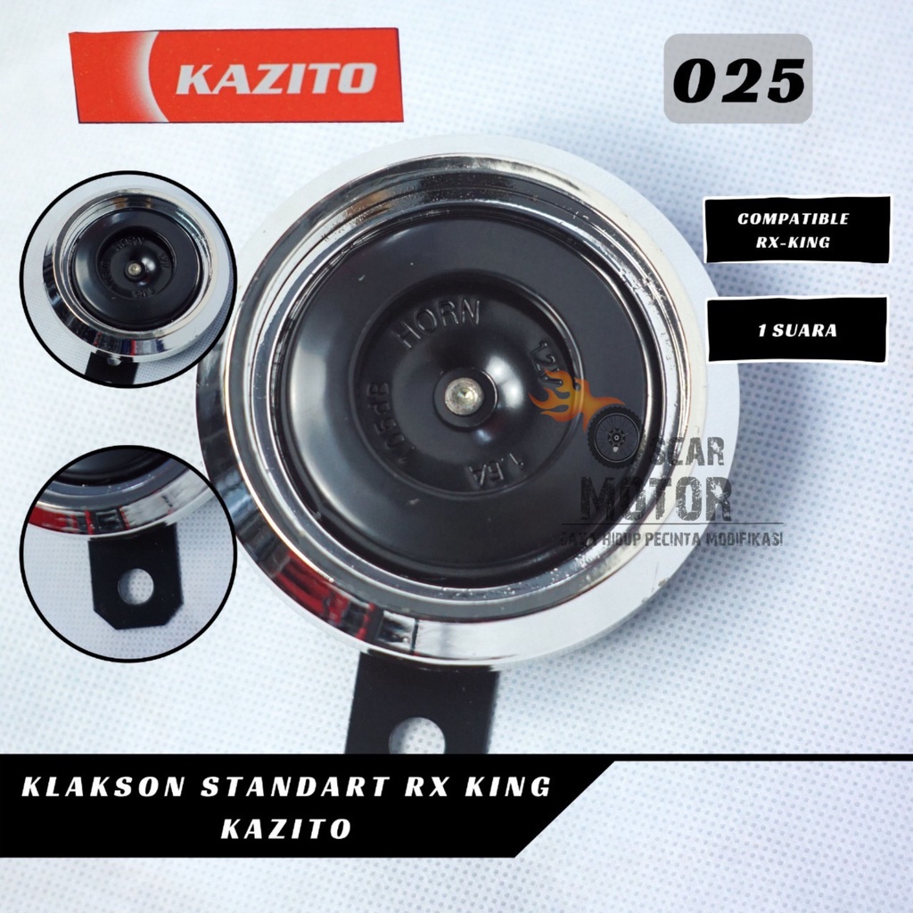 KLAKSON HORN STANDARD RX KING KAZITO DC 12V UNIVERSAL STANDAR MOTOR CHROME   By Mega_Racing