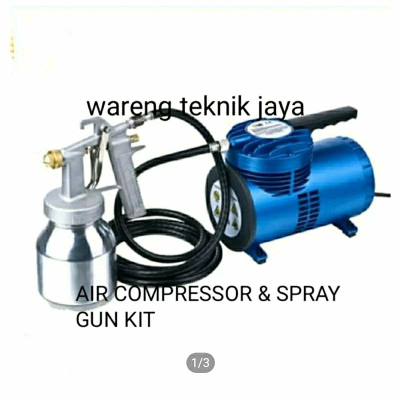 ALAT PENGECETAN KOMPLIT KOMPRESOR DAN SPRAY  GUN COMPRESSOR  MINI