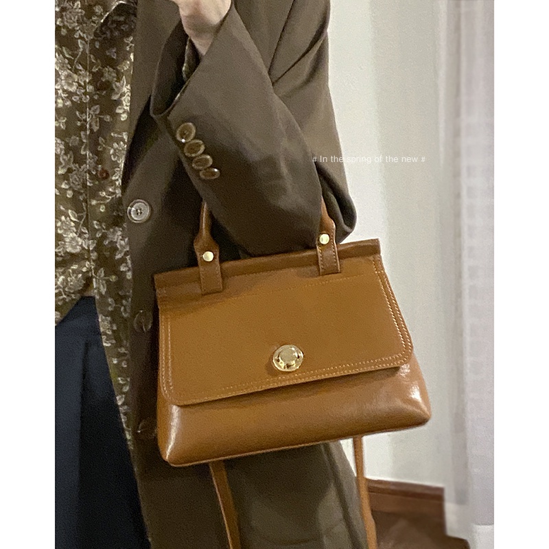 Tas kurir pesta mahasiswa Suhao perempuan 2022 fashion trendi baru tas kerja portabel retro semua cocok tas messenger berkapasitas besar