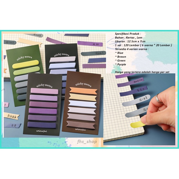 

120 Lembar Stiker Label Index Morandi Sticky Note Label Memo Tempel Sticky Notes Aesthetic