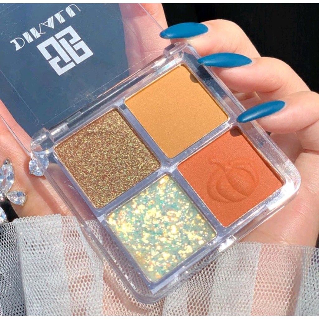 DIKALU  Korean Eyeshadow Palette 4 Colors Warna Pigmented Eyeshadow Glitter Eyeshadow Original