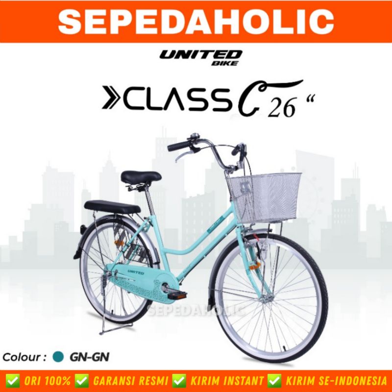 Sepeda Dewasa UNITED CLASS C Ukuran 26 Inch Keranjang CTB