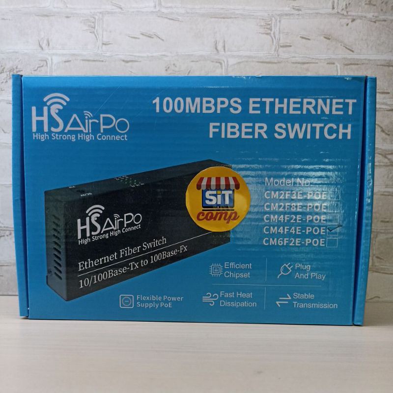 MEDIA CONVERTER HS AIRPO 4FO 4ETH (4F4E) POE