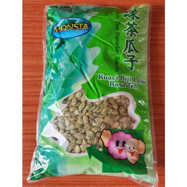 

500g Repack Kuaci Kwaci Hijau Green Tea Pumpkin Seeds / Kuaci Biji Labu Rasa Teh.