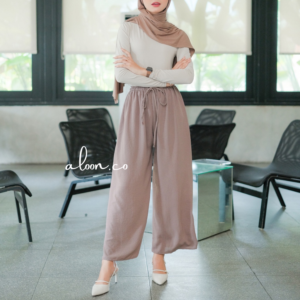 Richa Celana Kulot Bahan Crinkle Airflow – Celana Panjang Kulot Highwaist Premium