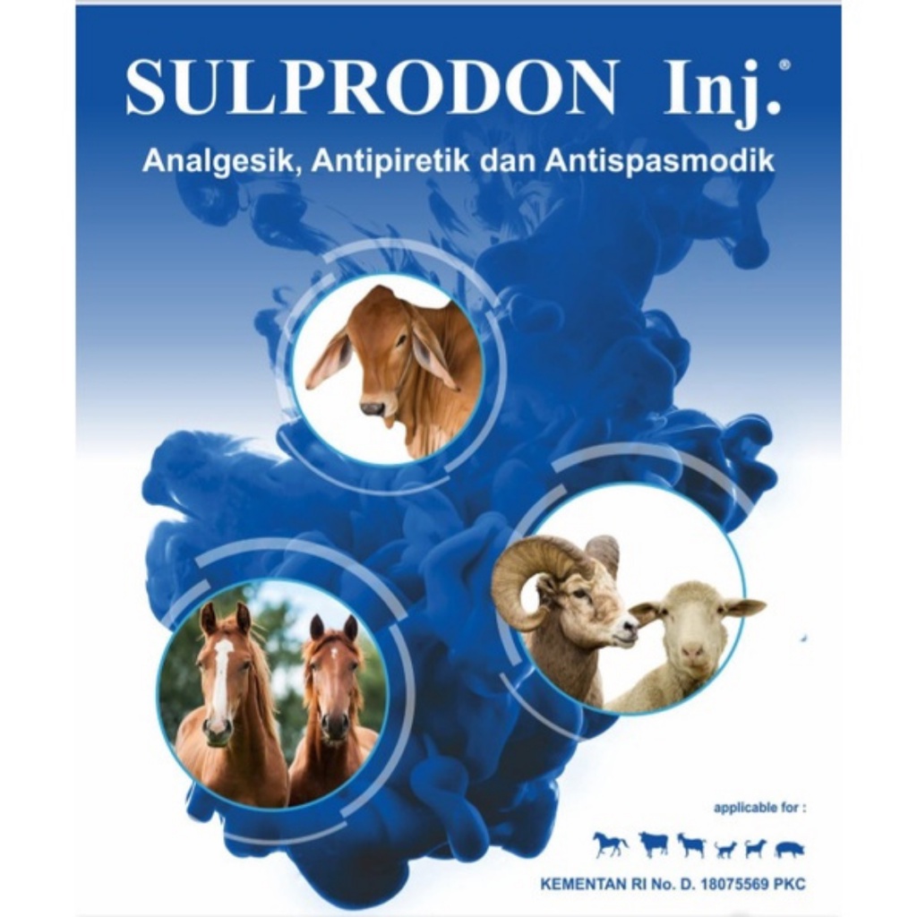 SULPRODON Inj 50 &amp; 100 mL | Obat Pereda Sakit Hewan Analgesik Antipiretik Antispasmodik | Seperti Sulpidon Sanbe, Analdon | VADCO | Apoternak