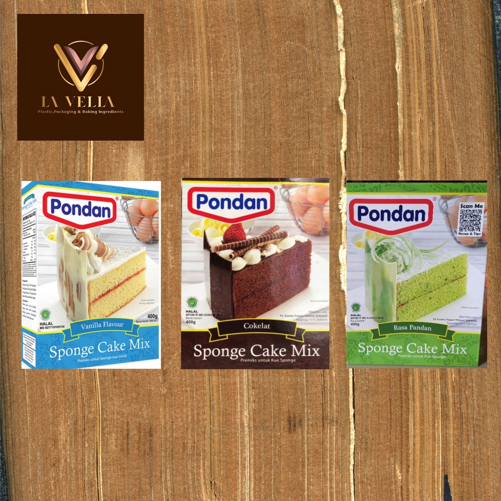 

Pondan Sponge Cake Vanila , Cokelat, Pandan