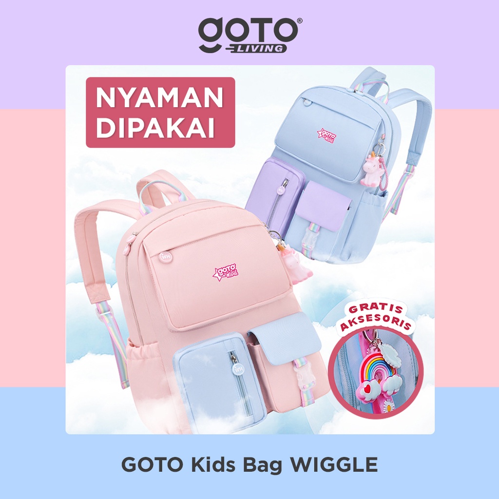 	 Goto Wiggle Tas Ransel Sekolah Backpack Anak Perempuan Remaja SD SMP	