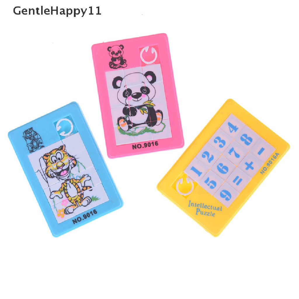 Gentlehappy Mainan Edukasi Puzzle Geser Motif Hewan / Angka / Huruf Warna-Warni Untuk Anak