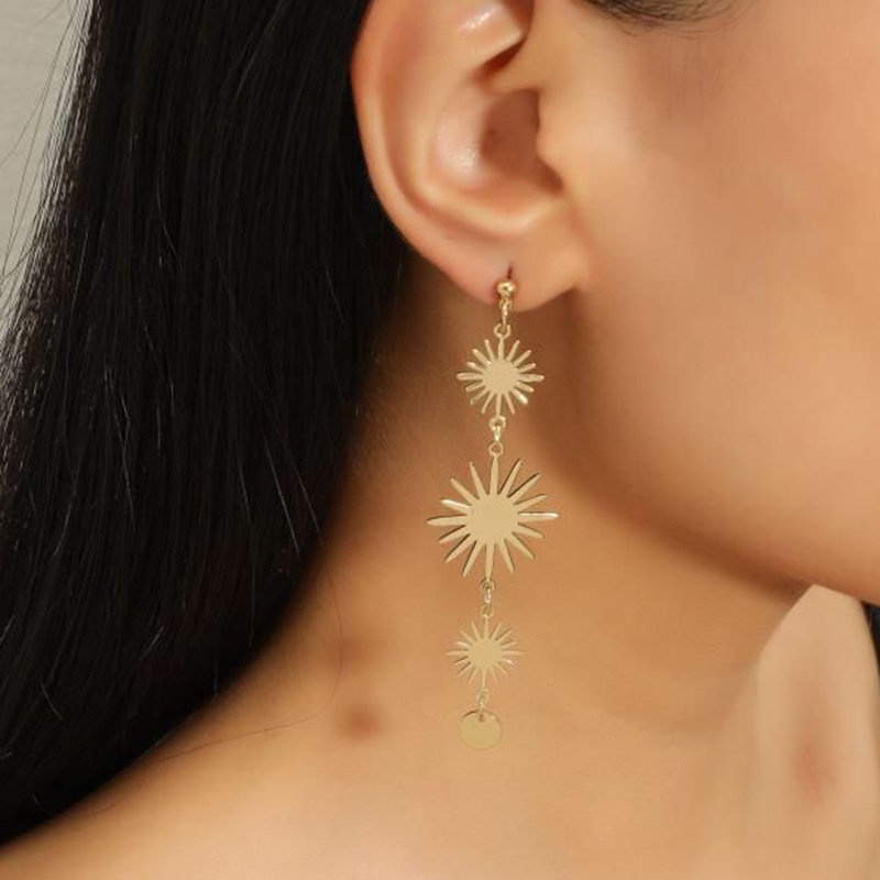 Anting Rumbai Geometris Tidak Teratur Gaya Retro Eropa Amerika