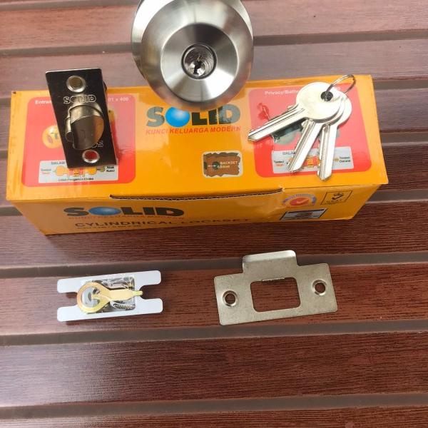 KUNCI KAMAR MANDI BULAT SOLID C601 X 300// HANDLE PINTU KAMAR LOCKSET - Tanpa Kunci