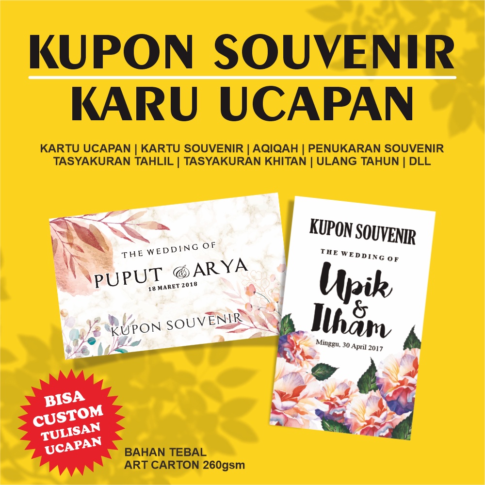 

KARTU SOUVENIR | KARTU UCAPAN | KARTU TAG LABEL | KARTU KUPON DESAIN ELEGANT