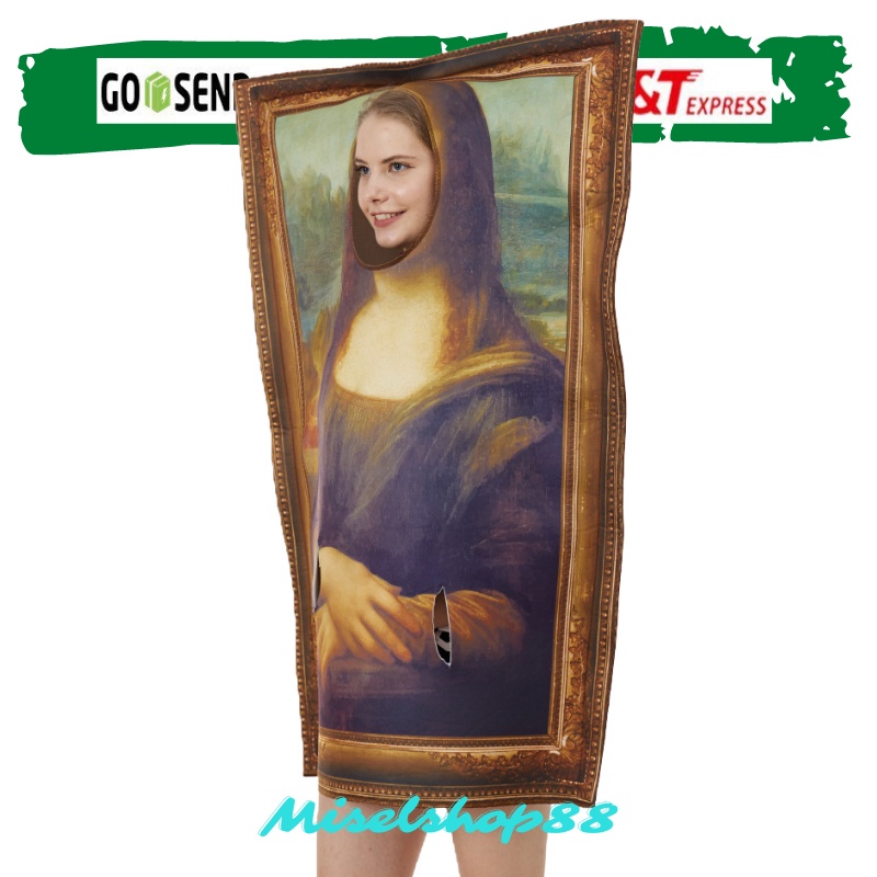 Kostum lukisan Monalisa Halloween