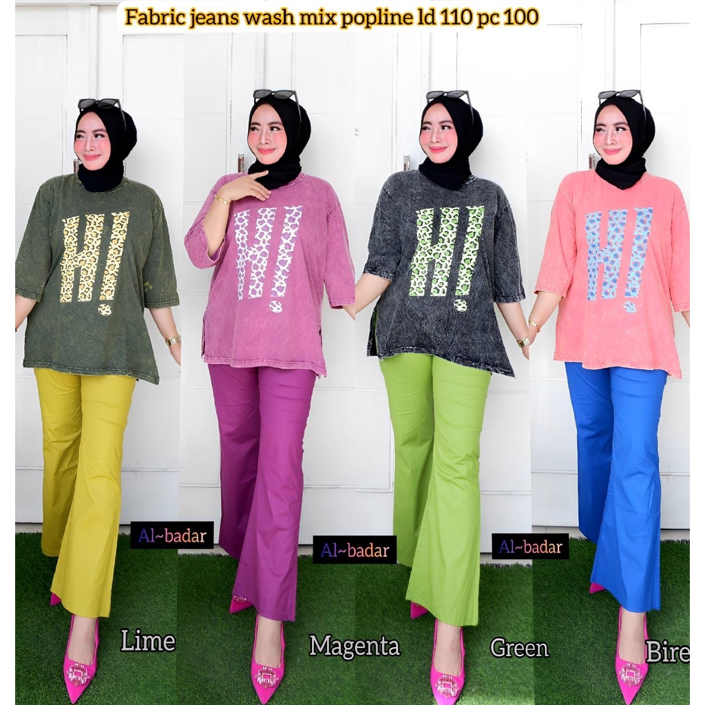 [ BISA COD] STELAN KOMBET MIX KATUN POPLIN SABLON,SETELAN CELANA MODEL TERBARU,SETCEL KOMBET MIX POPLIN TERLARIS,