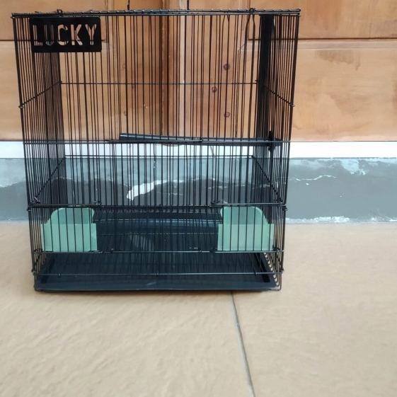 Kandang Sangkar Burung Lovebird Hamster Kecil Merk Lucky Khusus Biru - Ungu