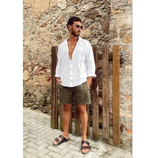 SIAP KIRIM Anko Linen Oxford Short Pants ✦ 857