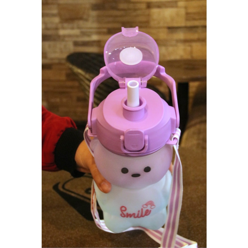 botol/botol bear smile gradasi free sticker/botol gemoy bear/botol gradasi/botol bear