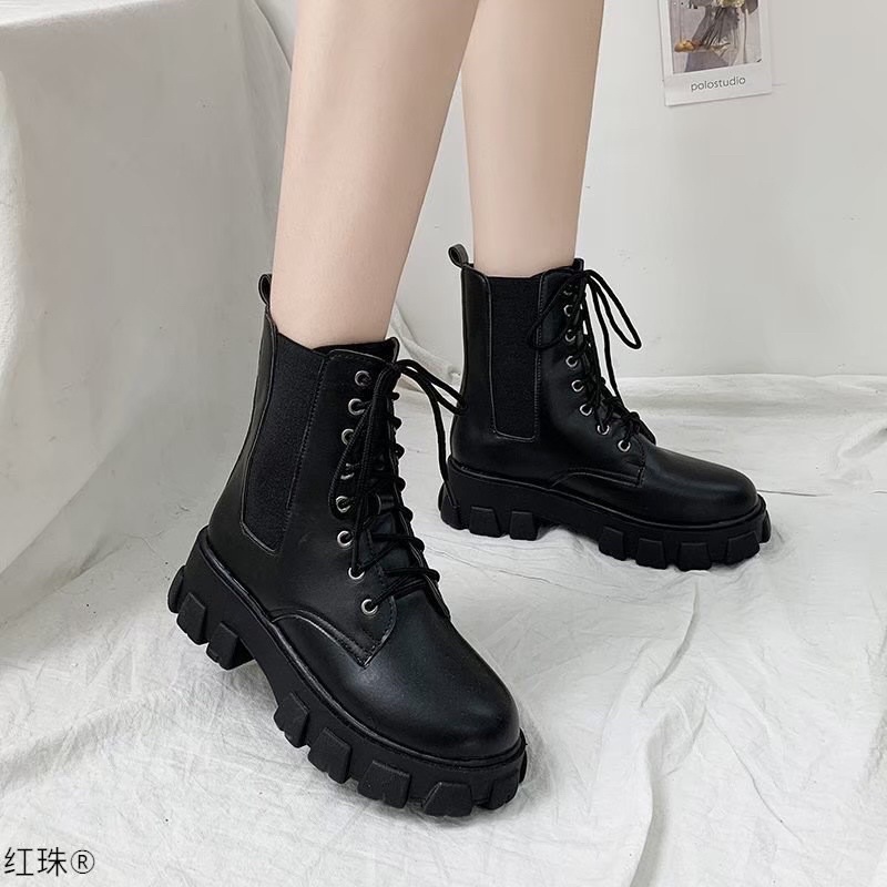 AVANCEID 1950 Sepatu Sneakers Boots Wanita Docmart Putih Hitam Import