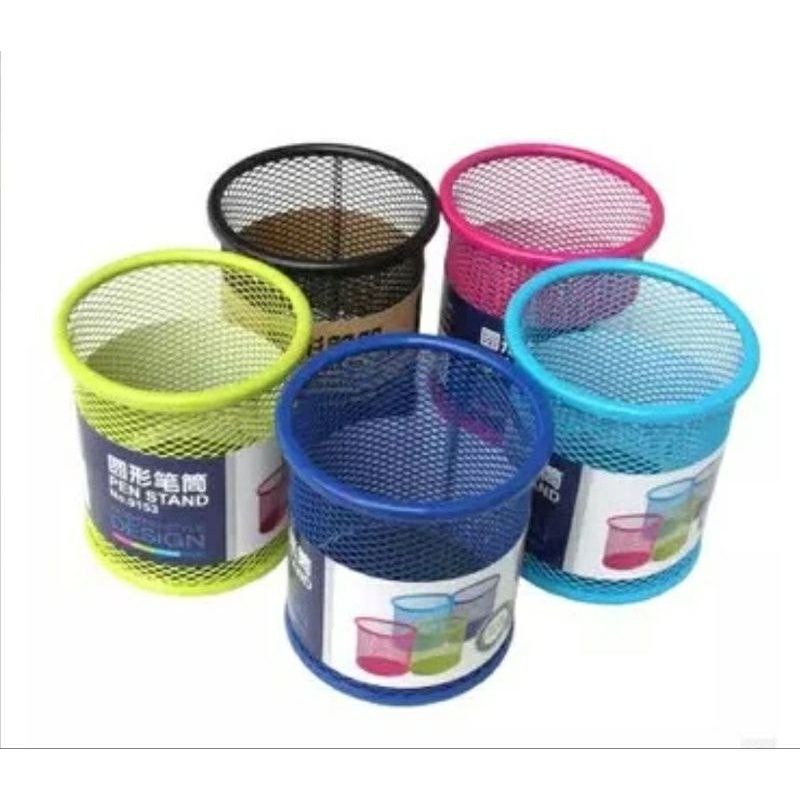KD1 Desk Pen / Pen Stand Jaring / Rak ATK / Pen Organizer /  Tempat Alat Tulis Tabung / Pen Holder / Pen Stand Keranjang / Basket Tempat Pena Alat Tulis Kantor / Tempat Bulpen Multifungsi / Pen Holder Model Bulat