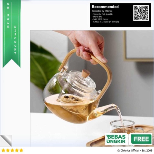 

Unik Meltset Teko Pitcher Gagang Kayu Glass Teapot Japanese Style - 8CV101 - 1000ml Transpar Etc Berkualitas