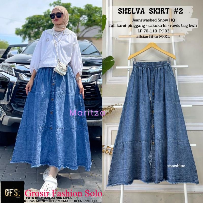 SHELVA SKIRT #2 | ROK MAYUNG JEANS SNOW UMBRELLA | BY MARITZA