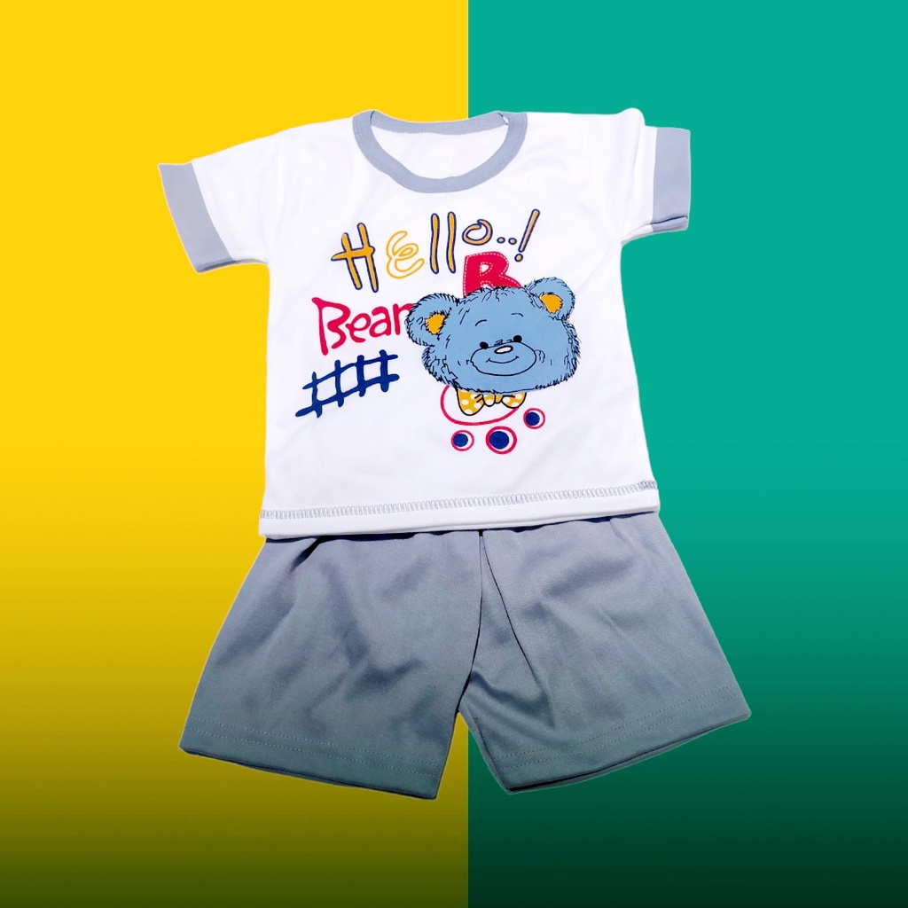 Setelan Baju Pendek Bayi Kaos Obong Anak